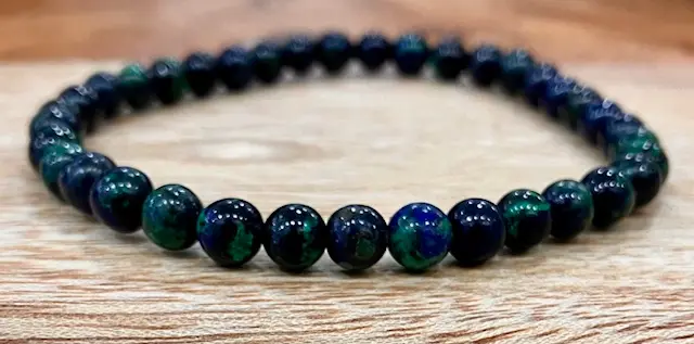 Bracelet boule Azurite Malachite Pérou 6 mm