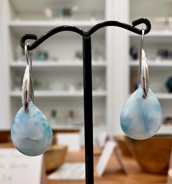 Boucles d'oreilles Goutte Larimar