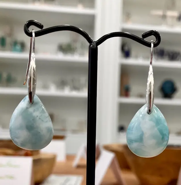 Boucle d'oreilles Goutte Larimar