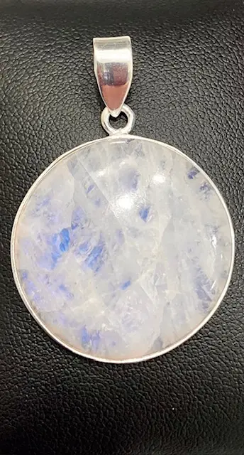 Pendentif Pierre de Lune Bleutée