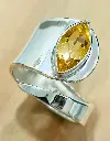 Bague Citrine facetté en Argent 925