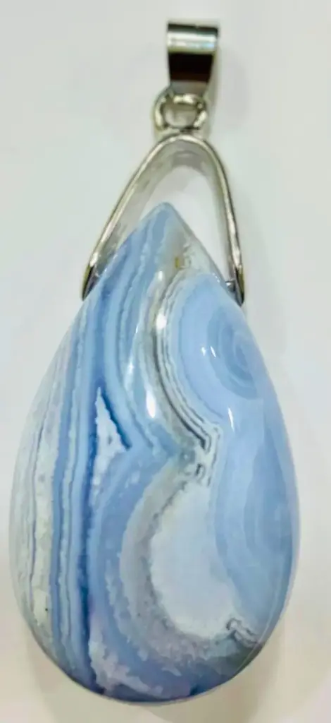 Pendentif Calcédoine Bleue