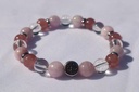 Bracelet Kunzite - Cristal de roche - Quartz fraise