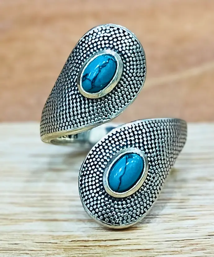 Bague Turquoise du Mexique en Argent 925