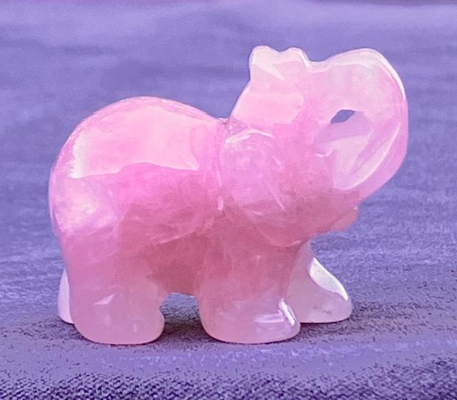 Eléphant en Quartz Rose