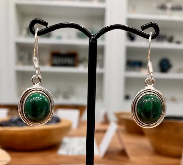 Boucles d'oreilles en Malachite