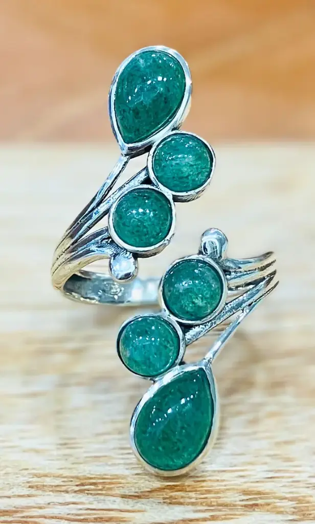 Bague Aventurine verte en Argent 925