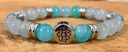 Bracelet boule Amazonite - Aigue-Marine 8mm