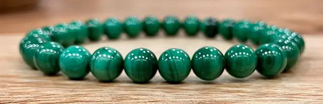 Bracelet boule Malachite Claire 6mm