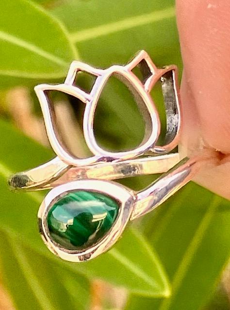 Bague Argent 925 en Malachite