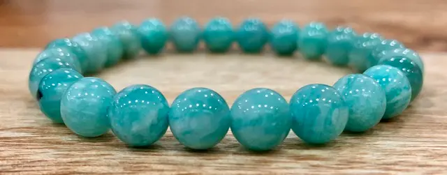 Bracelet boule Amazonite du Pérou 8mm