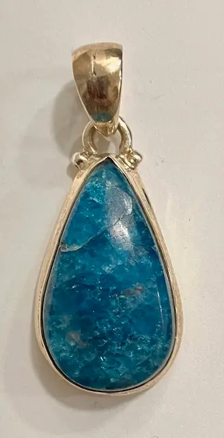 Pendentif Apatite Bleue en Argent 925