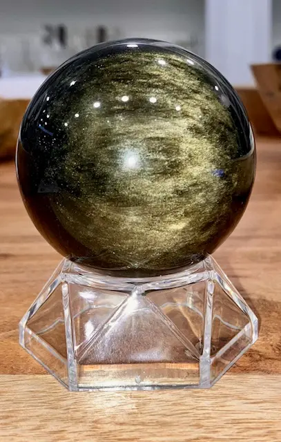 Sphère Obsidienne Dorée