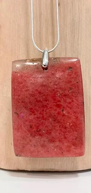 Pendentif Rectangle  Rhodonite