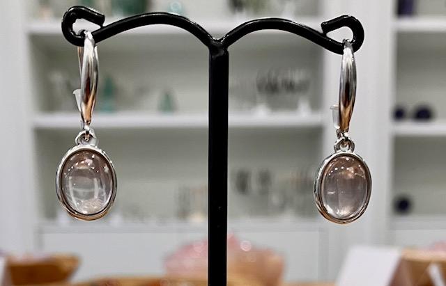 Boucles d'oreilles Quartz Rose