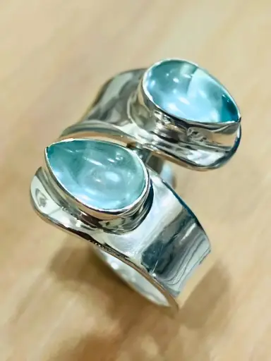 Bague Topaze Bleue en Argent 925