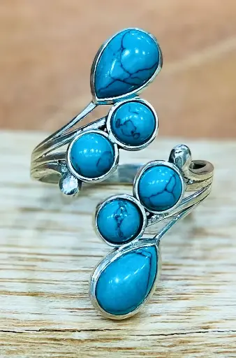 Bague en Turquoise de Chine en Argent 925