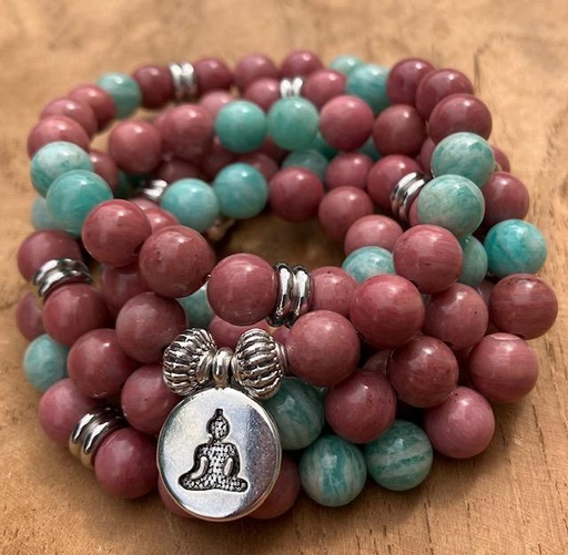 Collier Mala Amazonite - Rhodonite