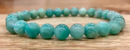 Bracelet boule Amazonite du Pérou 6mm