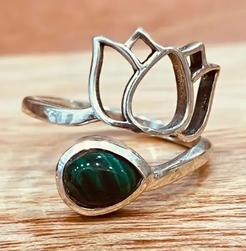 Bague Malachite en Argent 925