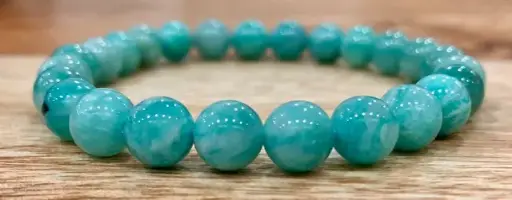 Bracelet boule Amazonite du Pérou 8mm