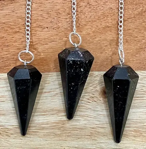 Pendule Hexagonal Tourmaline Noire