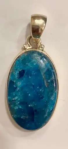 Pendentif Apatite Bleue Argent 925