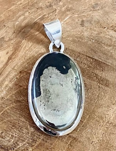 Pendentif Pyrite sur Magnétite en Argent 925