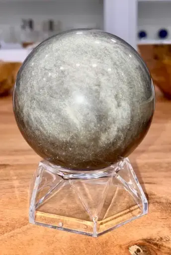 Sphère Obsidienne Argentée