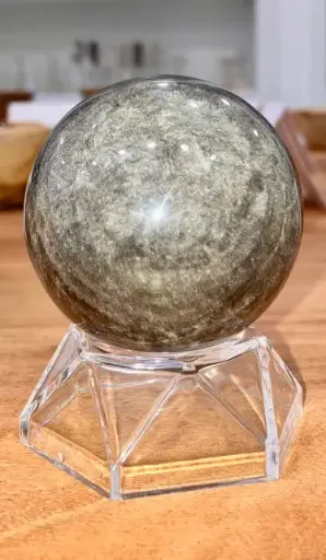 Sphère Obsidienne Argentée