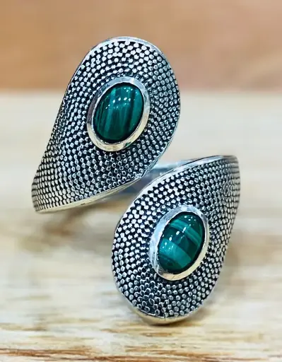 Bague Malachite en Argent 925